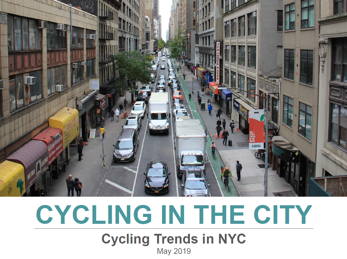 The cover slide of the "Cycling in the City" report