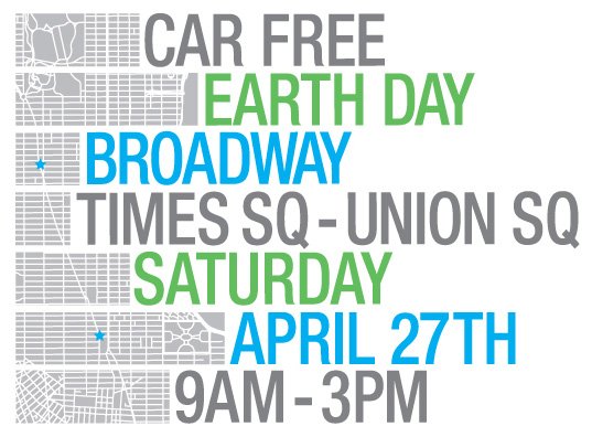Graphic detailing the details of the Car Free Earth Day Event. 