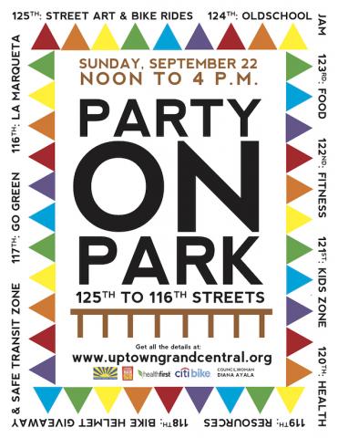 A flyer for Party on Park. 