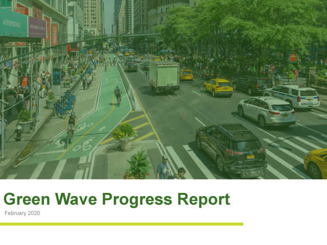 The cover slide of the "Green Wave Progress Report - February 2020"