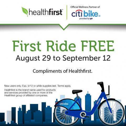 A graphic showing the First Ride Free two week period