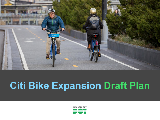 general cover photo for all presentations. Two people are riding on the East River Greenway